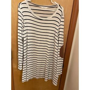 Chic Soul Women’s White/Black Striped Tunic 3XL